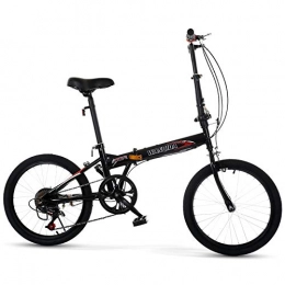 GJNWRQCY Bicicleta GJNWRQCY Bicicleta plegable de velocidad variable, bicicleta de ocio portátil, marco fijo, frenado sensible, adecuado para adultos, hombres y mujeres, negro