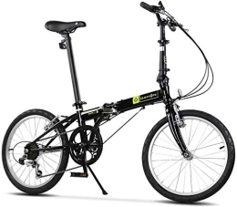 GJZM Bicicleta GJZM Bicicletas de montaña Bicicletas Plegables Adultos 20 6 Velocidad Velocidad Variable Bicicleta Plegable Asiento Ajustable Ligero Portátil Plegable Bicicleta de Ciudad Bicicleta Blanco-Negro
