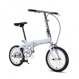 Grimk Bicicleta Grimk Bicicleta Plegable De 16 Pulgadas De Aluminio para Unisex Adultos, Nios, Viaje Urban Bici Ajustables Manillar Y Confort Sillin, Folding Pedales, Capacidad 110kg, Blue