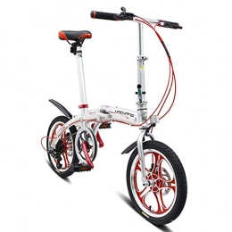 Grimk Bicicleta Grimk Bicicleta Plegable De 16 Pulgadas De Aluminio para Unisex Adultos, Nios, Viaje Urban Bici Ajustables Manillar Y Confort Sillin, Folding Pedales, Capacidad 110kg, Silver