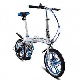 Grimk Bicicleta Grimk Bicicleta Plegable para Adultos Rueda De 16 Pulgadas Bici Mujer Retro Folding City Bike 6 Velocidad, Manillar Y Sillin Confort Ajustables, Capacidad 110kg, White