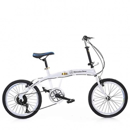 Grimk Bicicleta Grimk Bicicleta Plegable Unisex Adulto Aluminio Urban Bici Ligera Estudiante Folding City Bike con Rueda De 20 Pulgadas, Manillar Y Sillin Confort Ajustables, 6 Velocidad, Capacidad 90kg