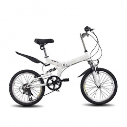 Grimk Bicicleta Grimk Bicicleta Plegable Unisex Adulto Aluminio Urban Bici Ligera Estudiante Folding City Bike con Rueda De 20 Pulgadas, Sillin Confort Ajustables, 6 Velocidad, Capacidad 150kg