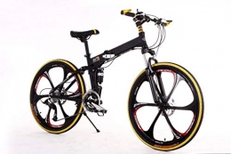 GuiSoHn Bicicleta GuiSoHn Bicicleta de montaña con doble amortiguación, freno de disco doble, bicicleta plegable de 26 pulgadas con suspensión para hombre, color GuiSoHn-5498446655, tamaño talla única