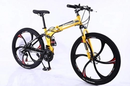 GuiSoHn Plegables GuiSoHn - Bicicleta de montaña de acero de 24 pulgadas, desplegable, 21 velocidades, doble disco, color GuiSoHn-5498446403., tamaño talla única