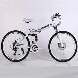 GuiSoHn Bicicleta GuiSoHn - Bicicleta de montaña plegable de 24 pulgadas con 10 cortadores de rueda de bicicleta de montaña plegable de 21 velocidades y dos discos de freno, color GuiSoHn-5498446390, tamaño talla única