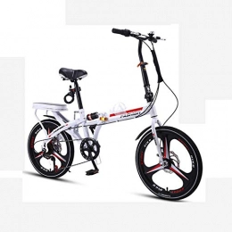 GuiSoHn Bicicleta GuiSoHn Bicicleta plegable de 16 / 20 pulgadas, ultra ligera, portátil, con una rueda, amortiguador, mini bicicleta para estudiantes adultos