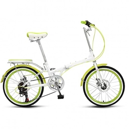 GWL Bicicleta GWL Bicicleta Plegable para Adultos, 20 Pulgadas Adecuada para 140-175cm, Bicicleta de montaña prémium para niños, niñas, Hombres y Mujeres / Green / 20inch