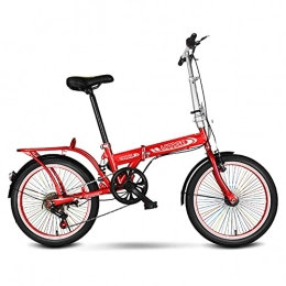 GWL Bicicleta GWL Bicicleta Plegable para Adultos, 20 Pulgadas Bike Sport Adventure, Bicicleta de montaña prémium para niños, niñas, Hombres y Mujeres / Red