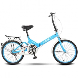 GWM Plegables GWM Bicicleta Plegable de una Sola Velocidad portátil Hombre Mujer Estudiante de educación Superior de la Ciudad de cercanías Actividades al Aire Libre de la Bicicleta (Color : Blue)