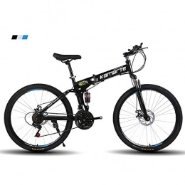 GWSPORT Bicicleta GWSPORT Bicicleta Plegable de 21 montaña de la Velocidad de la Bici de Peso Ligero Choque porttil Absorcin de Bicicletas Unisex para Adultos y nios, Negro, 26Inch