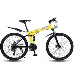 GWSPORT Plegables GWSPORT Bicicleta Plegable de 26 '' para Hombres y Mujeres Neumtico de Velocidad 21 Absorcin de Choque Bicicleta de Montaa Ligera Neumtico Todoterreno, Amarillo