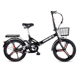 GZMUK Plegables GZMUK Bicicleta Plegable para Adultos, Bicicleta De Montaña De 20 Pulgadas, Plegable, Bicicletas De Carretera, Portátil, Duradera, Negro