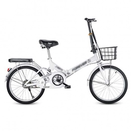 GZMUK Bicicleta GZMUK Bicicletas Plegables De 20 Pulgadas, Bicicleta Ligera para Hombres Mujeres, Estudiantes Y Viajeros Urbanos, Blanco