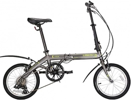 HEZHANG Bicicleta HEZHANG Bicicleta Plegable de 16 Pulgadas, Bicicletas de 6 Velocidades con Pedales Bilaterales de Plegado M de Acero Al Alto Carbono, para el Automóvil / Transporte de Estudiantes para Trabajar, Gris