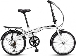 HEZHANG Plegables HEZHANG Bicicleta Plegable de 7 Velocidades, Bicicleta Portátil Ultraligera, para Hombres Y Mujeres, Blanco