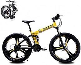 JSL Bicicleta Hombres y mujeres bicicleta de montaña adultos plegable bicicleta de montaña estudiante 27 velocidades 26 pulgadas velocidad variable bicicleta ciudad amortiguador bicicleta-amarillo