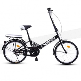 HSBAIS Bicicleta HSBAIS Bicicleta Plegable para Adultos, Ligero con V Freno Compacto de Bicicletas Resistentes al Desgaste de los neumáticos Asiento cómodo, para Trabajo Pesado 300 Libras, Black_133x60x48cm