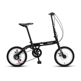 HXFAFA Bicicleta HXFAFA - Bicicleta plegable para hombre y mujer, tamaño pequeño, con velocidad variable, 10 pulgadas, 125 x 55 x 86 cm, color negro