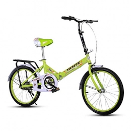 HYCR Plegables HYCR Bicicleta Plegable para niños de 20 Pulgadas para Adultos, Bicicleta de Carretera para Ciudad, Adecuada para Viajar a la Escuela con Trabajadores de Oficina y Estudiantes-Green