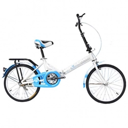 Insole Plegables Insole Bicicleta Plegable, Marco Ultra Ligero V Freno De Acero Al Carbono De Alta Adultos Niños Mini Bicicleta Portátil para Viajar City, Azul