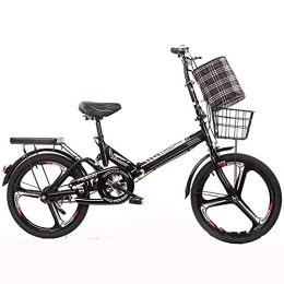 ASPZQ Bicicleta Instalación Gratuita Adulto Plegable Bicicleta 20 Pulgadas Bicicleta para Mujer Ultra Light Portátil Portátil Mini Coche Estudiante Coche 16 Pulgadas, Negro