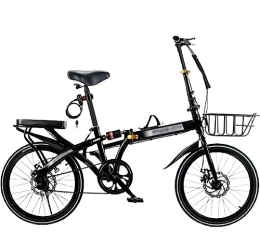JAMCHE Bicicleta JAMCHE Bicicleta Plegable Bicicleta Plegable Ligera de Acero al Carbono Bicicleta Plegable de Altura Ajustable Freno de Disco Doble Bicicletas MTB Outroad para Adultos, Hombres y Mujeres