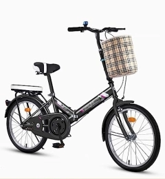 JAMCHE Bicicleta JAMCHE Bicicleta Plegable, Bicicletas Bicicleta Plegable para Adultos Bicicleta Plegable Urbana de Acero con Alto Contenido de Carbono Bicicleta portátil Liviana para Adolescentes, Mujeres y Hombres