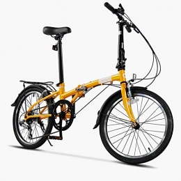 JF Bicicleta JF Bicicleta Plegable de Velocidad Variable de 20 Pulgadas, Estante de Transporte Trasero, aleación de Aluminio Ultraligera y Bicicleta de Freno de Disco portátil, absorción de Impactos