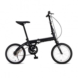 JI TA Bicicleta JI TA Bicicleta Plegable Unisex Adulto Aluminio Urban Bici Ligera Estudiante Folding City Bike con Rueda De 16 Pulgadas, Manillar Y Sillin Confort Ajustables, Velocidad única, Capacidad