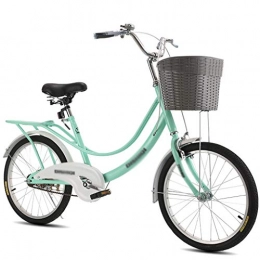 Jixi Bicicleta Jixi De Bicicleta para Mujer en la Edad portátil Cuadro de la Bicicleta Acero de Alto Carbono de Bicicletas de 20 Pulgadas de Bicicletas (Color : Green, tamaño : 20in)