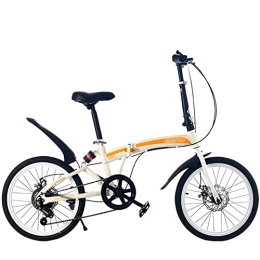 JKGHK Plegables JKGHK Bicicleta De Ciudad Plegable De 20 Pulgadas, Bicicleta Plegable De Acero Al Carbono, Bicicleta Plegable Unisex Pequeña, Velocidad Variable De 7 Velocidades, A