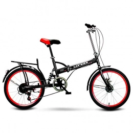 JTYX Plegables JTYX Bicicleta Plegable para Estudiantes 20 Pulgadas Velocidad Variable Hombres y Mujeres Adultos Bicicleta Peso Ligero Portátil Bicicleta Plegable portátil con portaequipajes