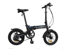 K+POP Plegables K+POP Bicicleta plegable ligera de la bici de la ciudad de la aleación de 16 pulgadas, 6 SP, frenos de disco duales - 16AF02BL