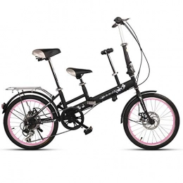 KaiKai Bicicletas para padres e hijos, 20 pulgadas, cochecito doble madre e niño con freno de disco de velocidad variable para niños, bicicleta plegable para mujer, 1 (color: 1)