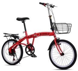 Kcolic Plegables Kcolic Bicicletas Plegables, Bicicleta Plegable 20 Pulgadas, Bicicleta Plegable 6 Velocidades, Bicicleta Plegable con Freno En V Doble Ajustable Red, 20inch