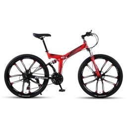 Koliyn Bicicleta de montaña plegable de 34 pulgadas, 27 velocidades, para hombres, mujeres, niñas, niños de 160 a 195 cm, con doble freno en V de hasta 150 kg para viajes al aire libre
