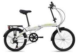 KS Cycling Bicicleta KS Cycling Cityfold Bicicleta Plegable, Altura, Color, Unisex Adulto, Blanco y Verde, 20 Zoll, 27 cm