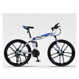 KXDLR Bicicleta KXDLR 26" Mens Rueda Adultos Nios De Doble Suspensin Bicicleta De Montaa Marco 24 Velocidad De Acero De Alto Carbono, Azul