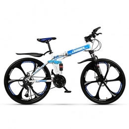 KXDLR Bicicleta KXDLR Bicicleta De Montaña Plegable, 26 Pulgadas, Bicicleta De Montaña, 24 Engranajes Velocidad, Doble Suspensión, Bicicleta De Los Niños, Niños Y Niñas De Bicicletas, Azul