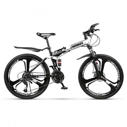 KXDLR Plegables KXDLR Plegable Bicicleta De Montaña 27 Velocidad De Doble Suspensión De Bicicleta De 26 Pulgadas MTB Frenos De Disco para Hombre Dual, Blanco