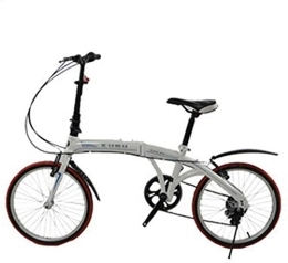 L.HPT Bicicleta L.HPT Bicicleta Plegable de Velocidad Variable Plegable Coche de 20 Pulgadas V Velocidad de Freno Bicicleta Hombres y Mujeres Bicicleta Mini Bicicleta Plegable, Rojo (Color: Blanco)