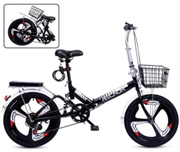 LCAZR Bicicleta LCAZR Adulto Bicicleta de montaña Plegable, Bicicletas de Doble Disco de Freno, Bicicletas 20 Pulgadas de aleación de Aluminio Ruedas, Adultos Unisex / Negro / Single Speed