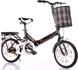 LEFEDA Plegables LEFEDA Bicicletas plegables CHUNLAN Bicicleta plegable portátil con amortiguador para adultos y niños, bicicleta de 16 pulgadas, marco de acero de alto carbono, plegado rápido, neumático