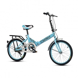 LGFB Bicicleta LGFB Bicicleta Plegable Bici neumático Resistente al Desgaste y Antideslizante de 20 Pulgadas fácil de Llevar Bicicleta de montaña de Alto Carbono Montar Hijo Marco de Acero, Azul