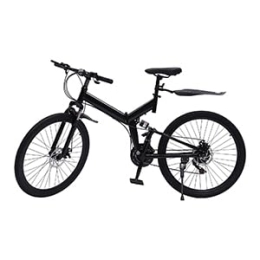 LGODDYS Plegables LGODDYS Bicicleta de montaña plegable de 26 pulgadas, 21 velocidades, frenos de disco doble, acero al carbono, bicicleta de carretera, plegable, para jóvenes y adultos, capacidad máxima 150 kg / 330