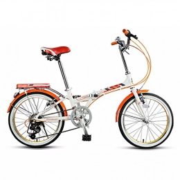 LI SHI XIANG SHOP Plegables LI SHI XIANG SHOP Bici Plegable 7 Velocidad Variable 20 Pulgadas Estudiante Adulto luz Adolescente Que Lleva Bicicleta (Color : Naranja)