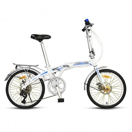 LI SHI XIANG SHOP Bicicleta LI SHI XIANG SHOP Bicicleta Plegable de Bicicleta para Adultos, con Mini 7 velocidades, Bicicleta de 20 Pulgadas (Color : Blanco)