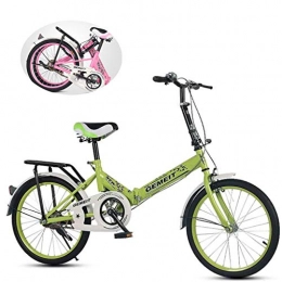 LIfav Bicicleta LIfav Bicicletas Plegables, 20 Pulgadas Niños Grandes Hijos Adultos Estudiantes Masculinos Y Femeninos De Bicicletas (Múltiples Colores), Verde