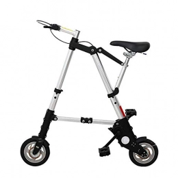 Ligera Plegable Bicicleta para Adultos,Mini Bicicleta con 8 En 10in Neumático para Las Mujeres,Vehículos Portátiles De Tránsito Subterráneo Al Aire Libre-Silver-8in Rueda De Aire